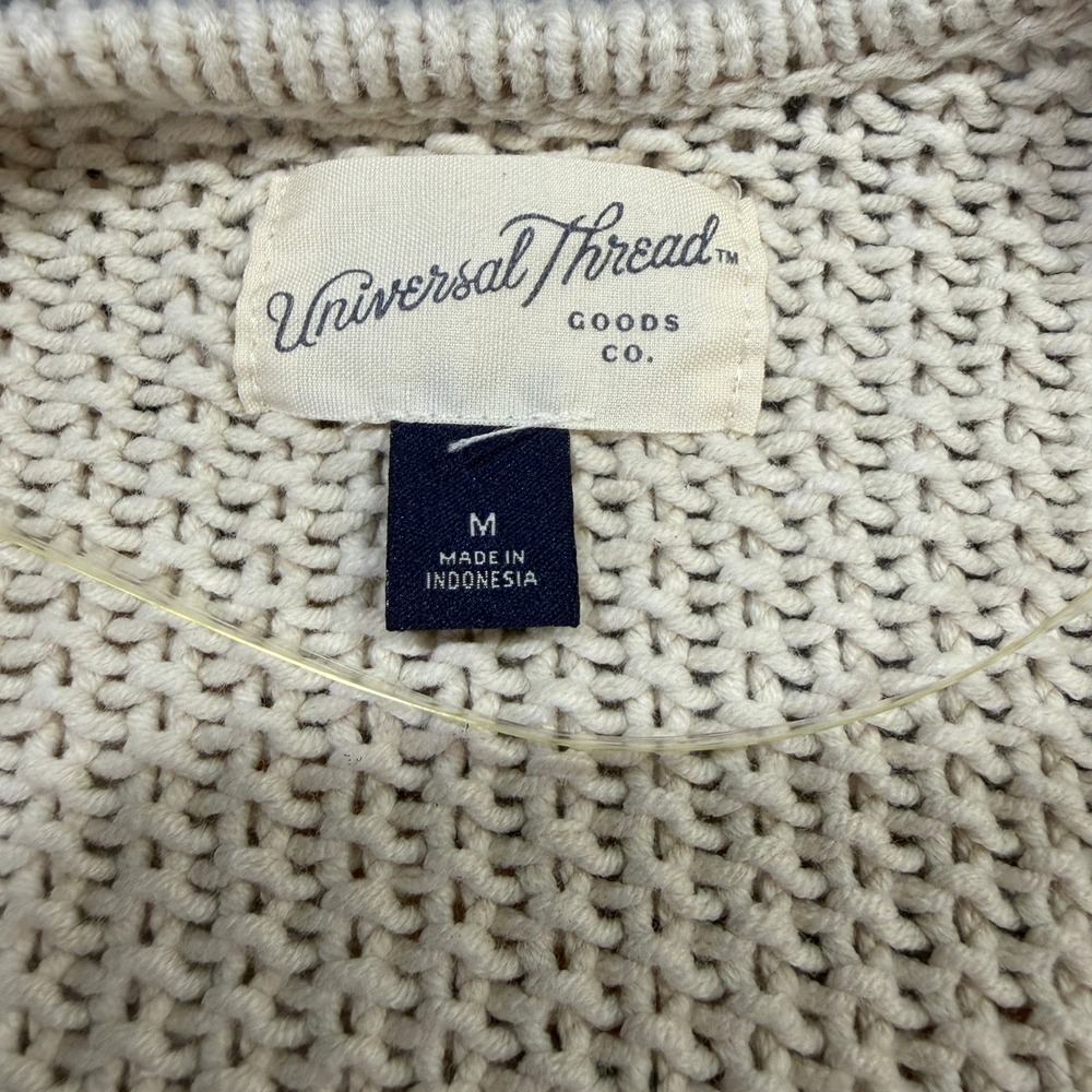 Universal Thread Cream Ruffle Shoulder Cable Knit… - image 3